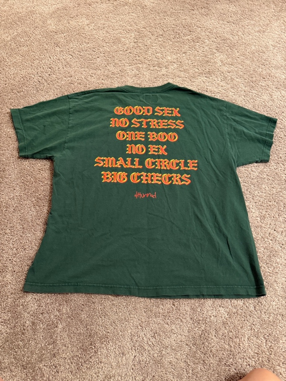 4Hunnid good sex Green Graphic Print Short Sleeve Tee